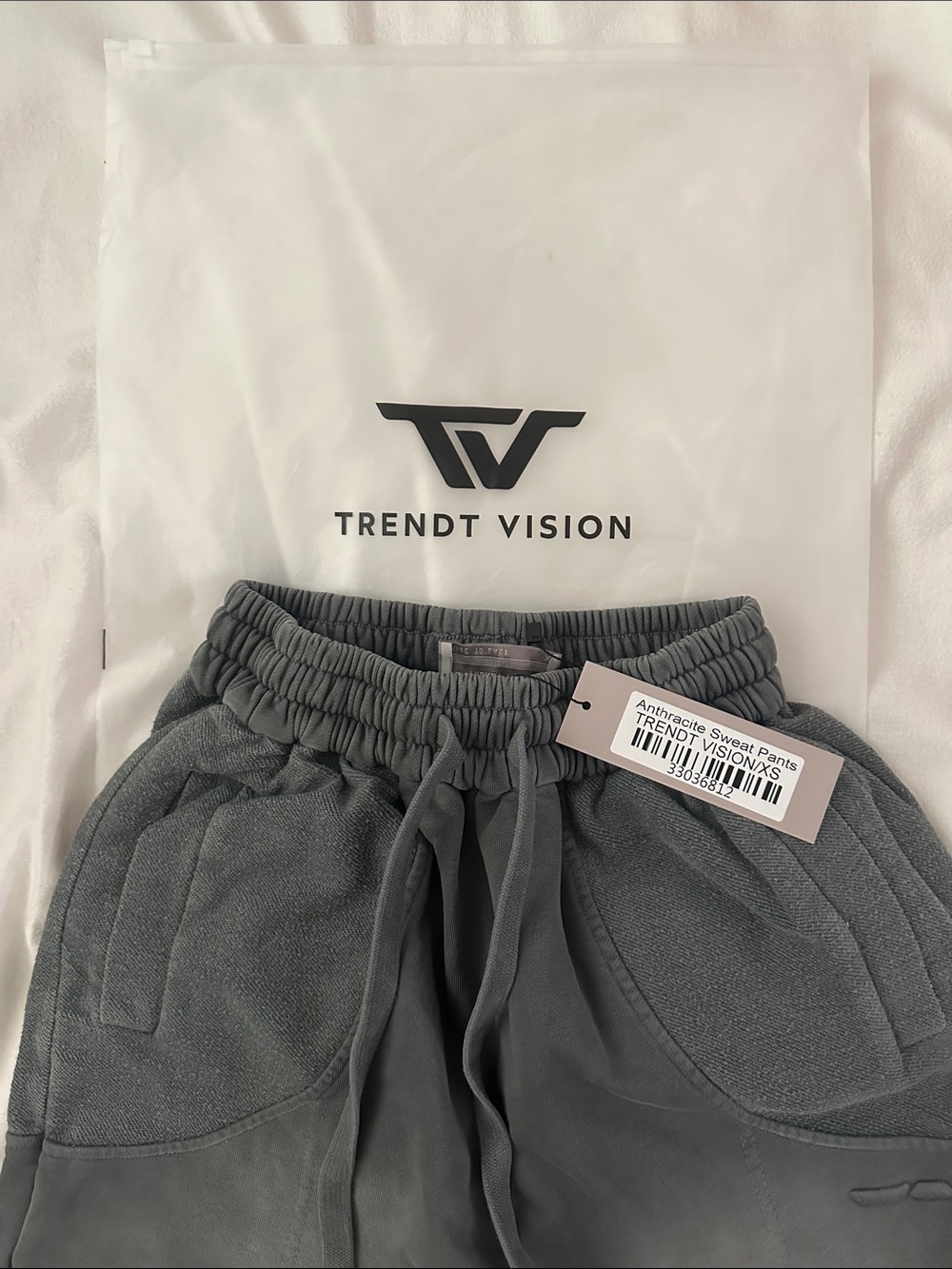 NWT Trendt Vision Anthracite Sweatpants Joggers Gray Tracksuit sz XS